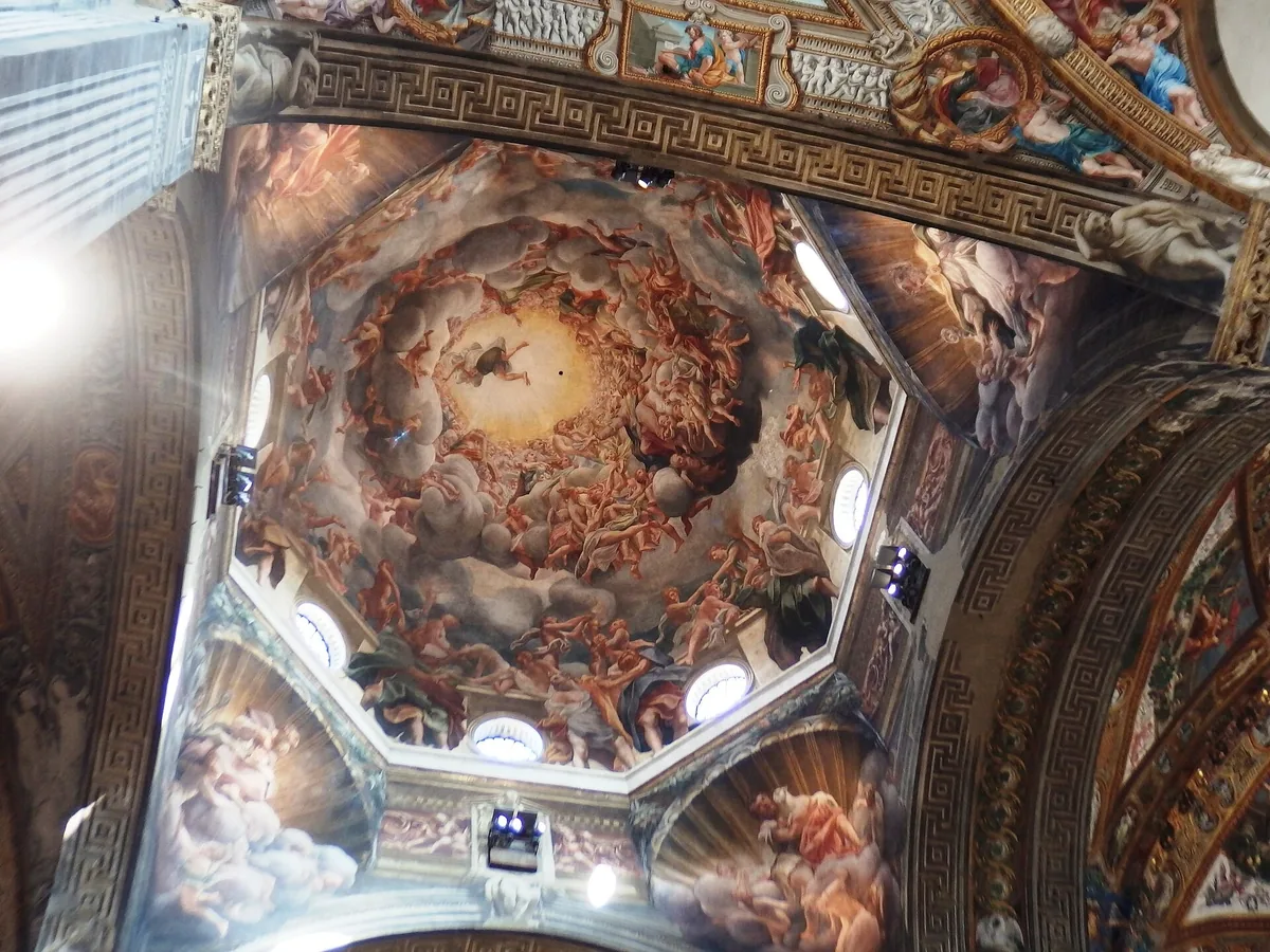 Correggio's Assumption fresco swirling up the octagonal dome of Parma Cathedral
